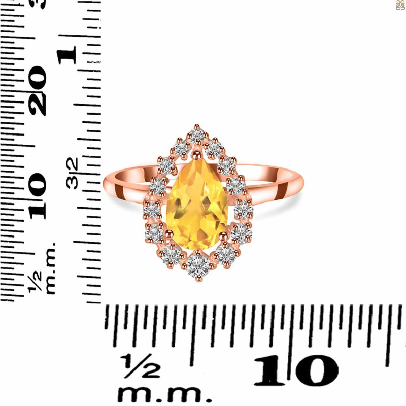 Citrine & White Topaz Ring CIT-RDR-2770.