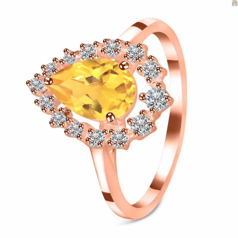 Citrine & White Topaz Ring CIT-RDR-2770.