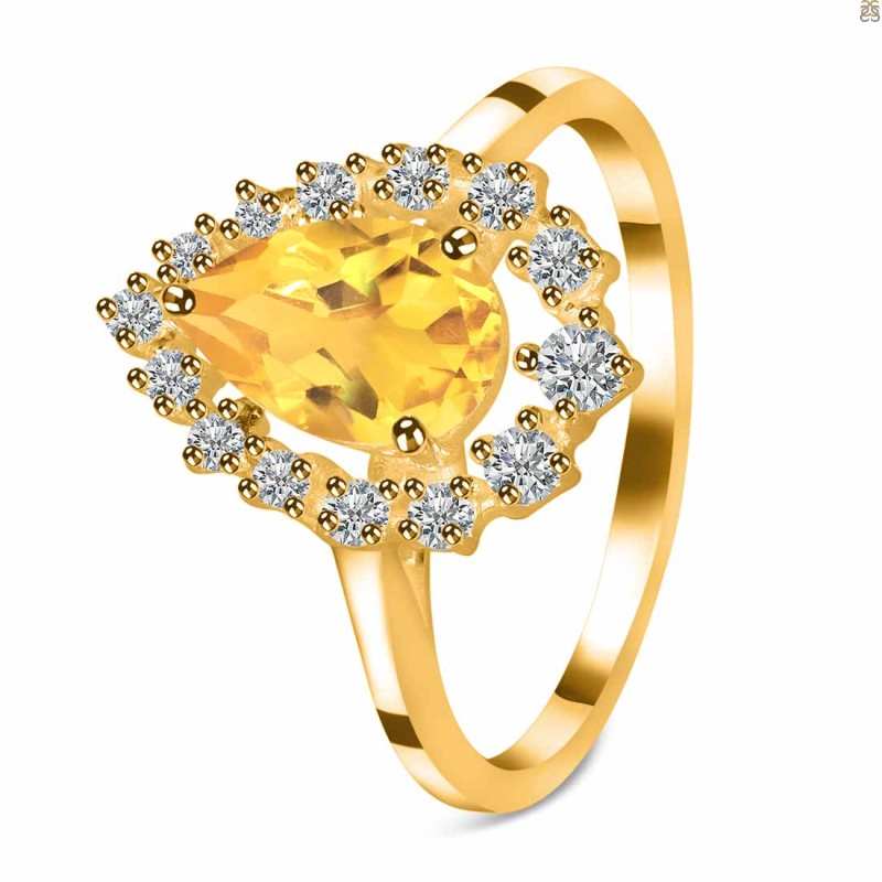 Citrine & White Topaz Ring CIT-RDR-2770.