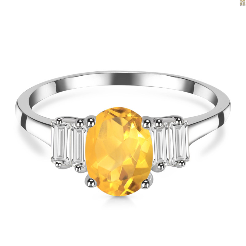 Citrine & White Topaz Ring CIT-RDR-2861.
