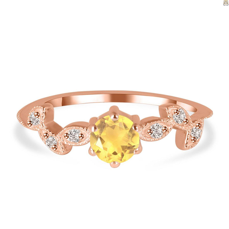 Citrine & White Topaz Ring CIT-RDR-2981.