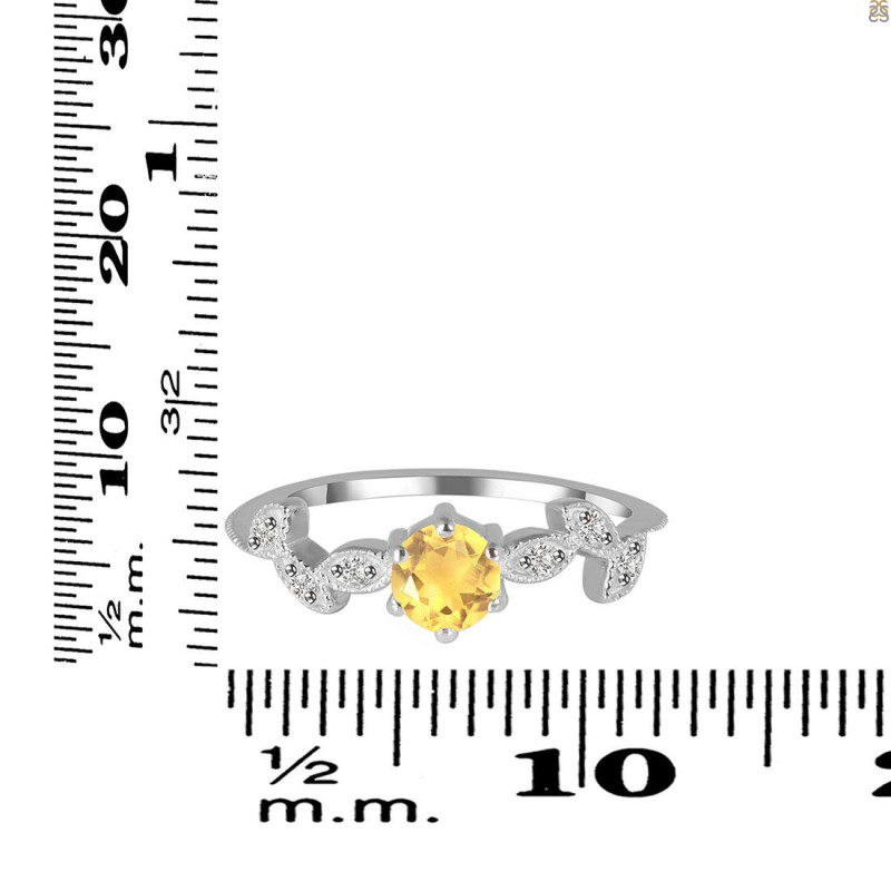 Citrine & White Topaz Ring CIT-RDR-2981.