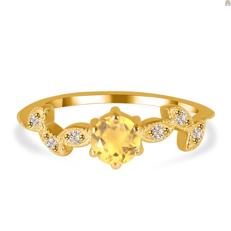 Citrine & White Topaz Ring CIT-RDR-2981.