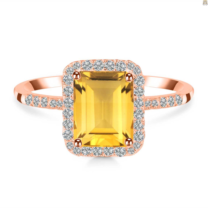 Citrine & White Topaz Ring CIT-RDR-3071.