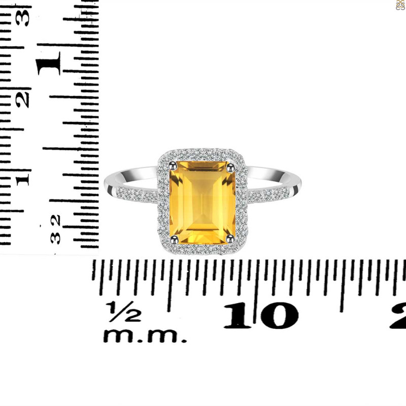 Citrine & White Topaz Ring CIT-RDR-3071.
