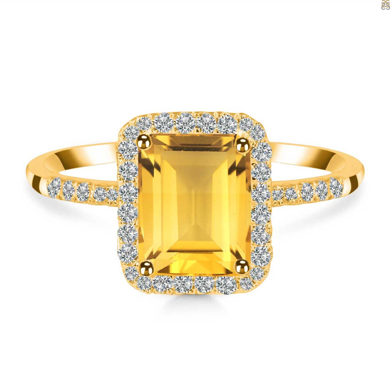 Citrine & White Topaz Ring CIT-RDR-3071.
