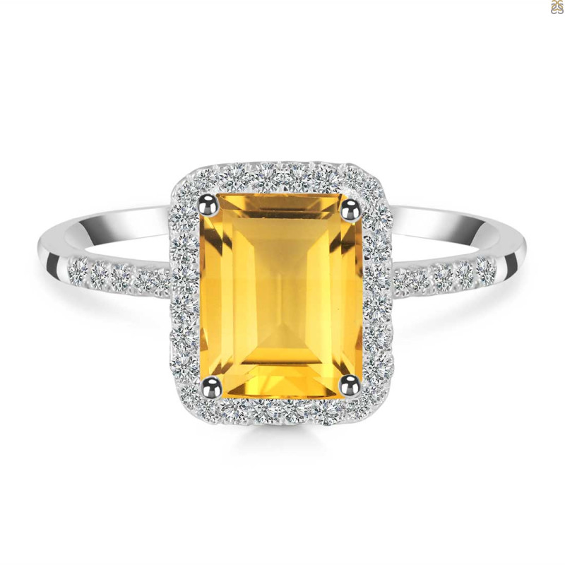 Citrine & White Topaz Ring CIT-RDR-3071.