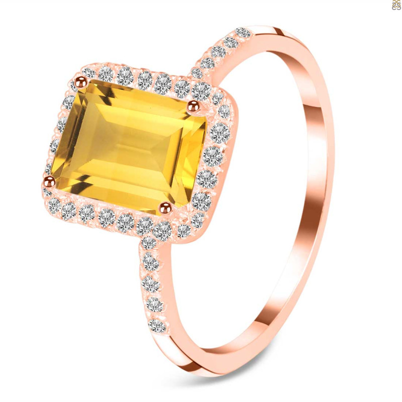 Citrine & White Topaz Ring CIT-RDR-3071.