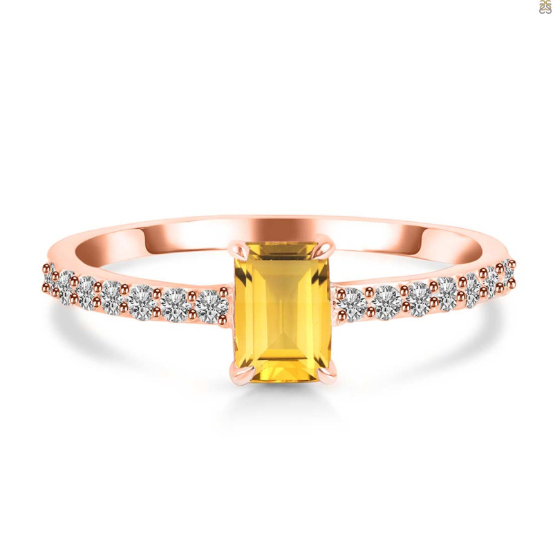 Citrine & White Topaz Ring CIT-RDR-3118.