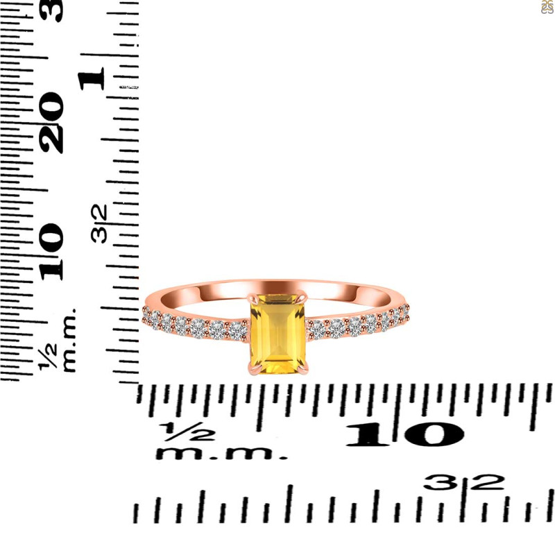 Citrine & White Topaz Ring CIT-RDR-3118.