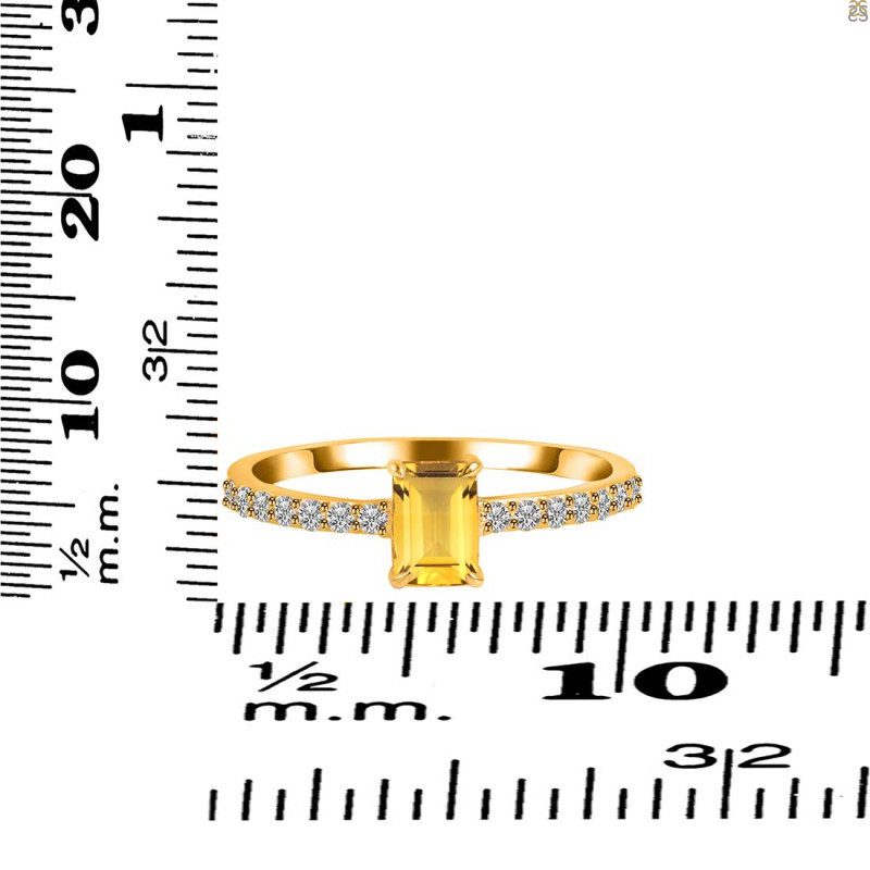 Citrine & White Topaz Ring CIT-RDR-3118.