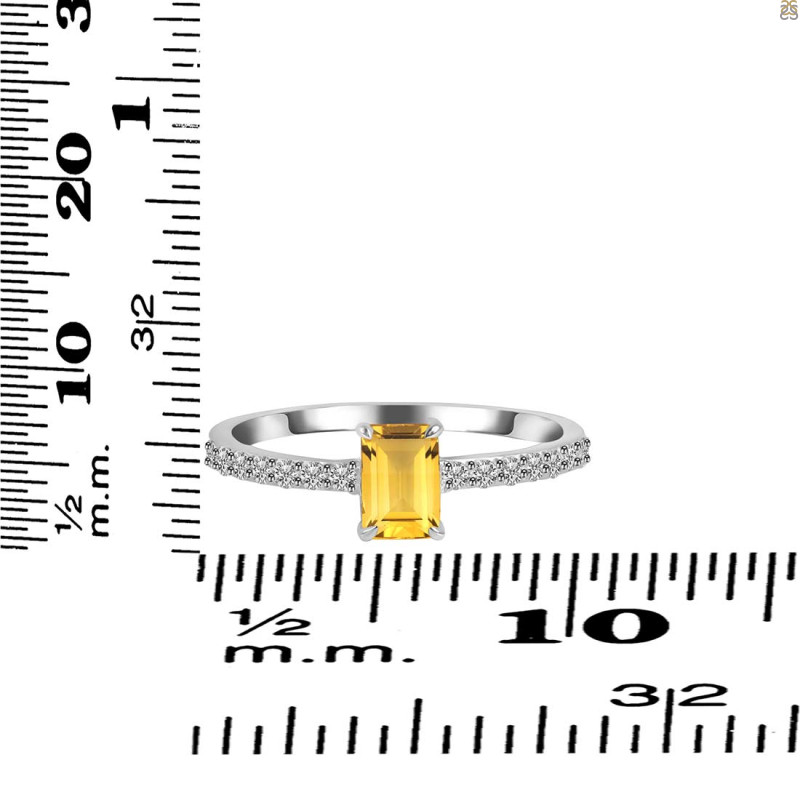 Citrine & White Topaz Ring CIT-RDR-3118.