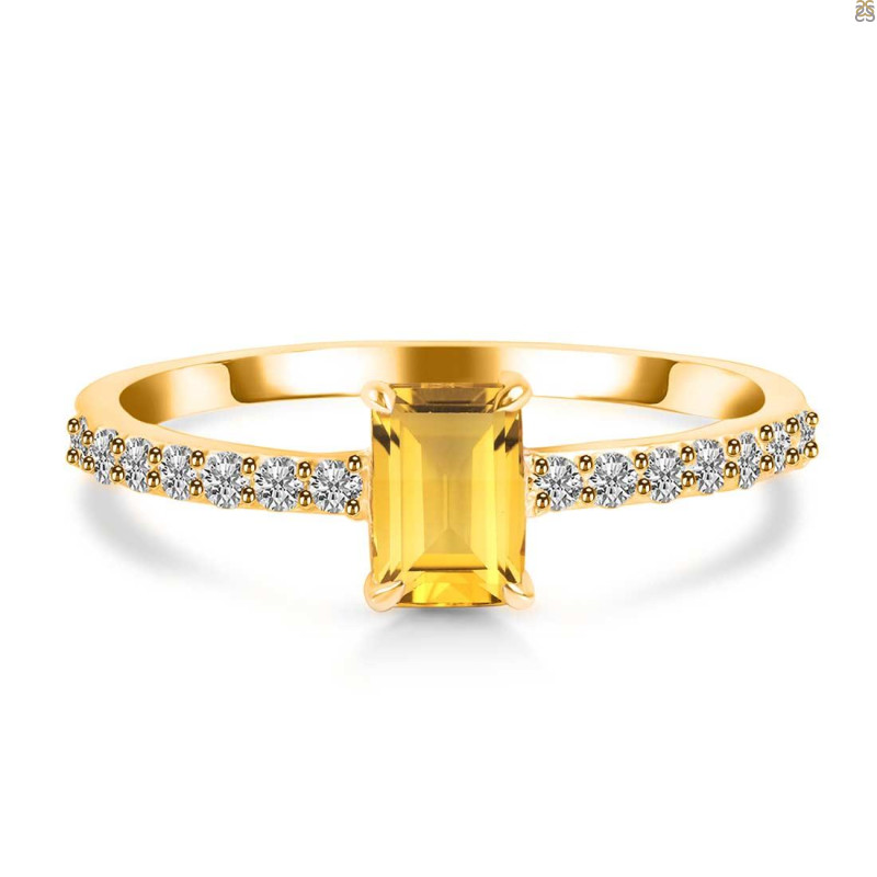 Citrine & White Topaz Ring CIT-RDR-3118.