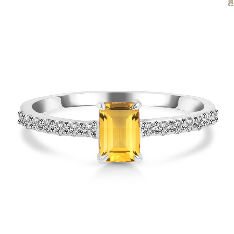 Citrine & White Topaz Ring CIT-RDR-3118.