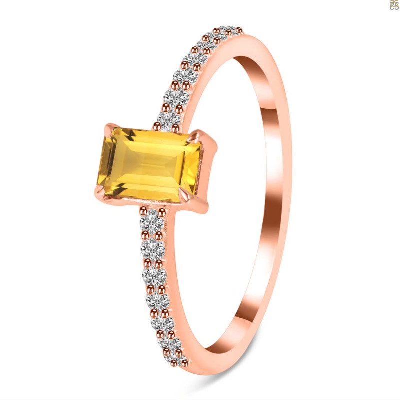 Citrine & White Topaz Ring CIT-RDR-3118.