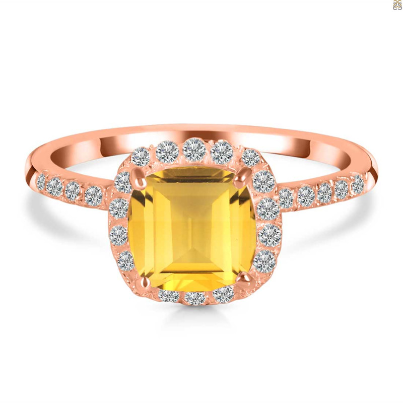 Citrine & White Topaz Ring CIT-RDR-3119.