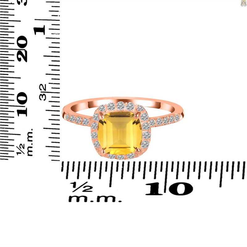 Citrine & White Topaz Ring CIT-RDR-3119.