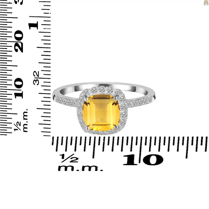 Citrine & White Topaz Ring CIT-RDR-3119.