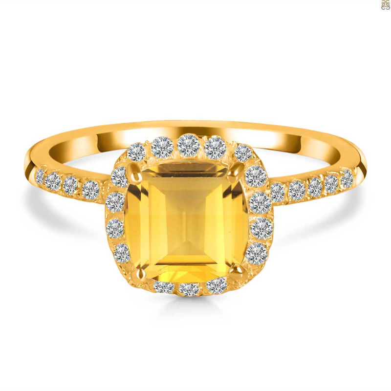 Citrine & White Topaz Ring CIT-RDR-3119.