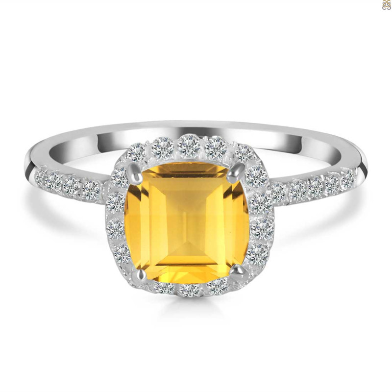Citrine & White Topaz Ring CIT-RDR-3119.