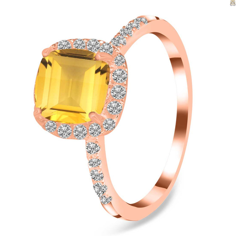 Citrine & White Topaz Ring CIT-RDR-3119.