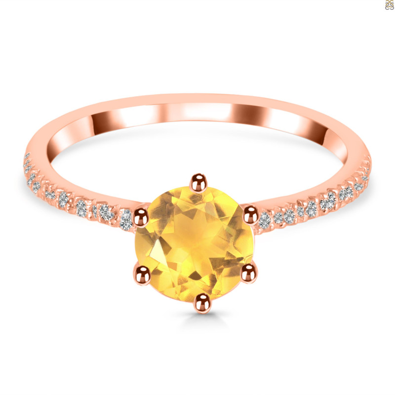 Citrine & White Topaz Ring CIT-RDR-3140.