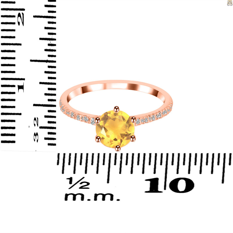 Citrine & White Topaz Ring CIT-RDR-3140.