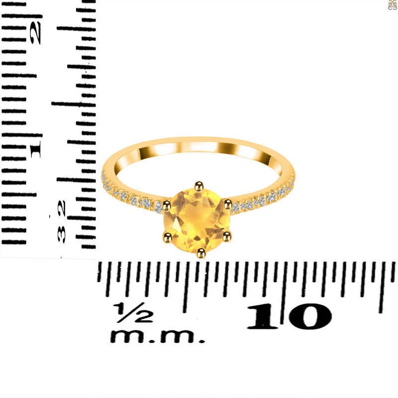 Citrine & White Topaz Ring CIT-RDR-3140.