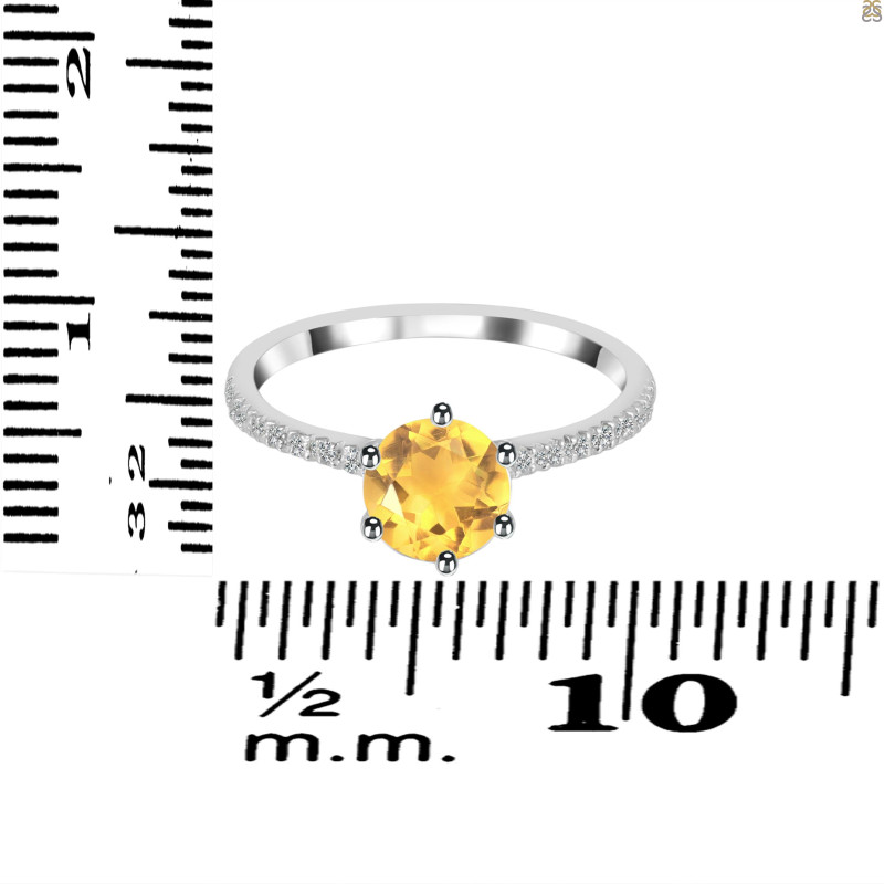 Citrine & White Topaz Ring CIT-RDR-3140.
