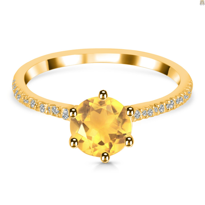 Citrine & White Topaz Ring CIT-RDR-3140.