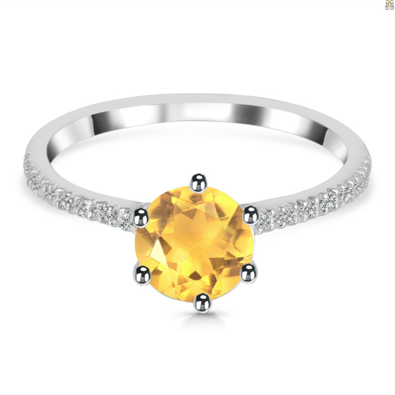 Citrine & White Topaz Ring CIT-RDR-3140.