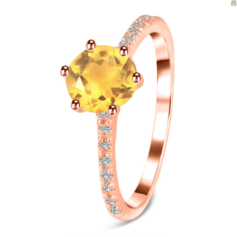 Citrine & White Topaz Ring CIT-RDR-3140.