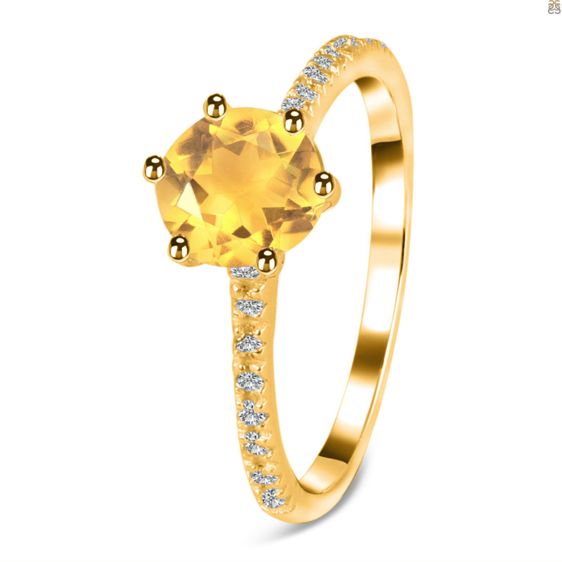 Citrine & White Topaz Ring CIT-RDR-3140.
