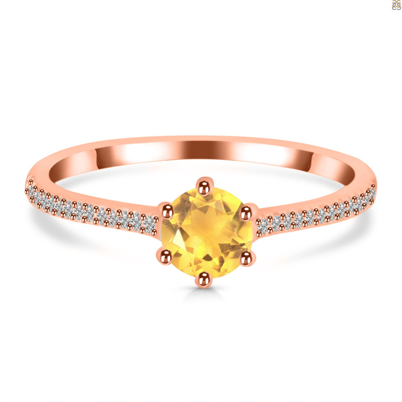 Citrine & White Topaz Ring CIT-RDR-3143.