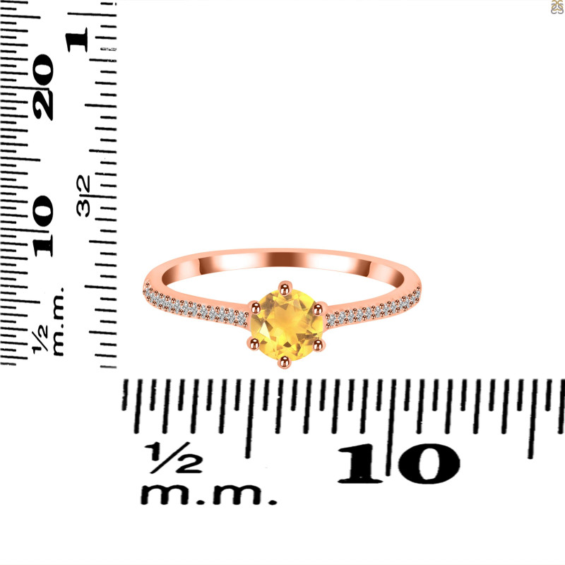 Citrine & White Topaz Ring CIT-RDR-3143.