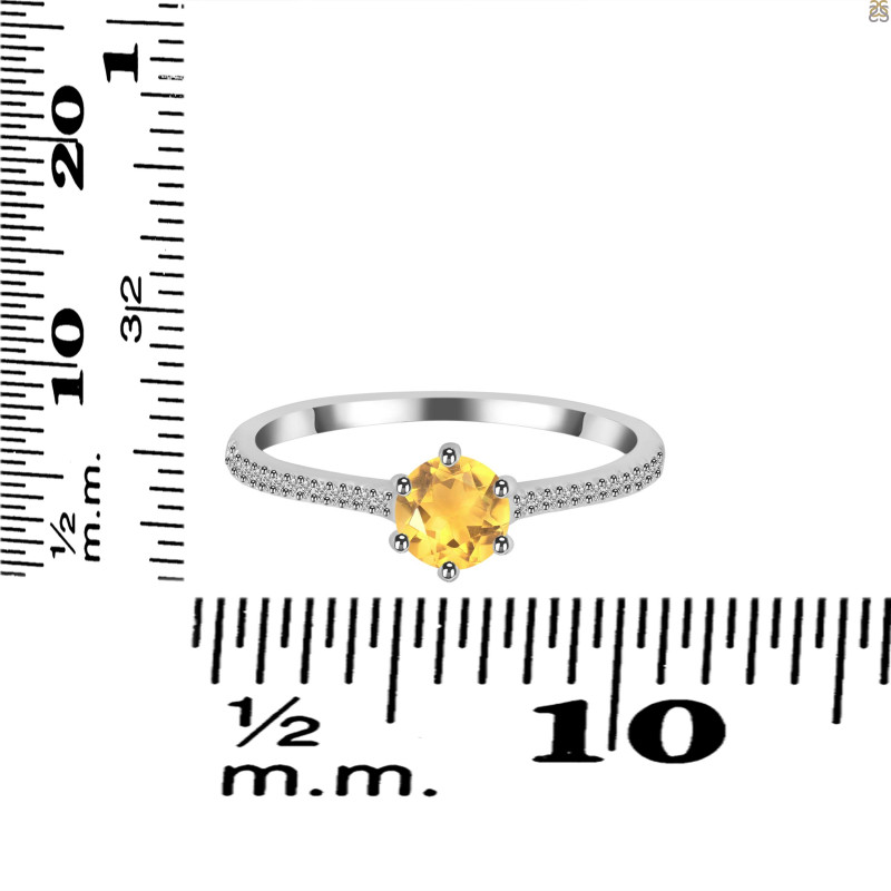 Citrine & White Topaz Ring CIT-RDR-3143.