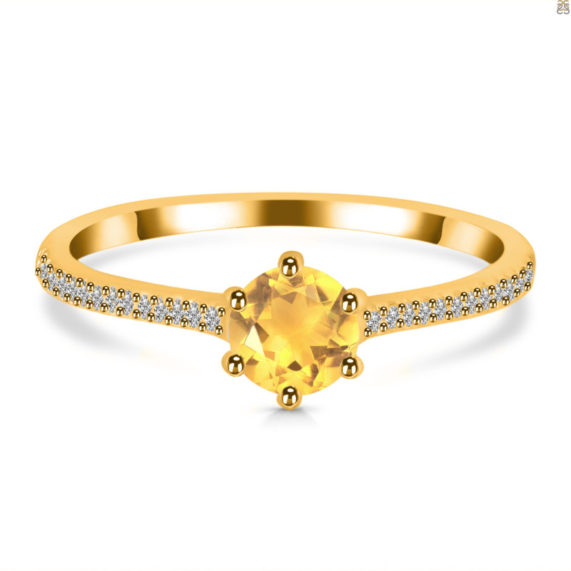 Citrine & White Topaz Ring CIT-RDR-3143.