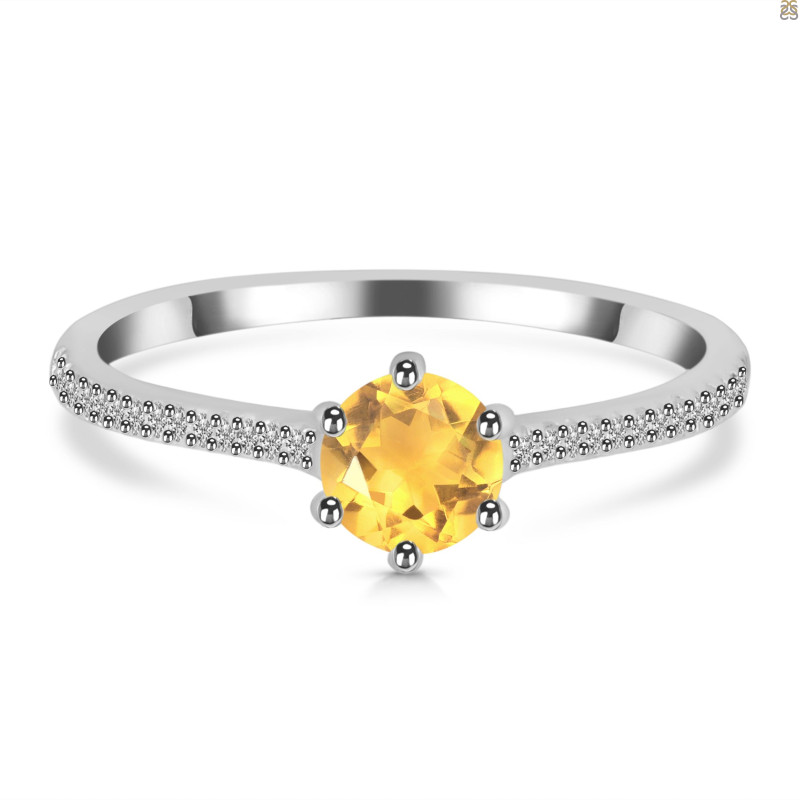 Citrine & White Topaz Ring CIT-RDR-3143.