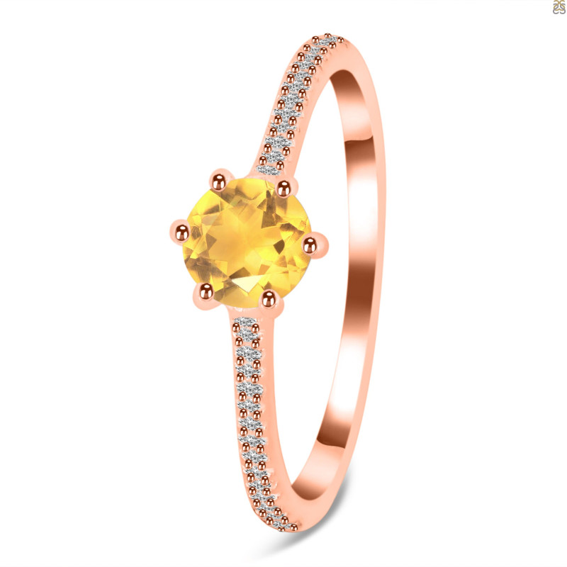 Citrine & White Topaz Ring CIT-RDR-3143.