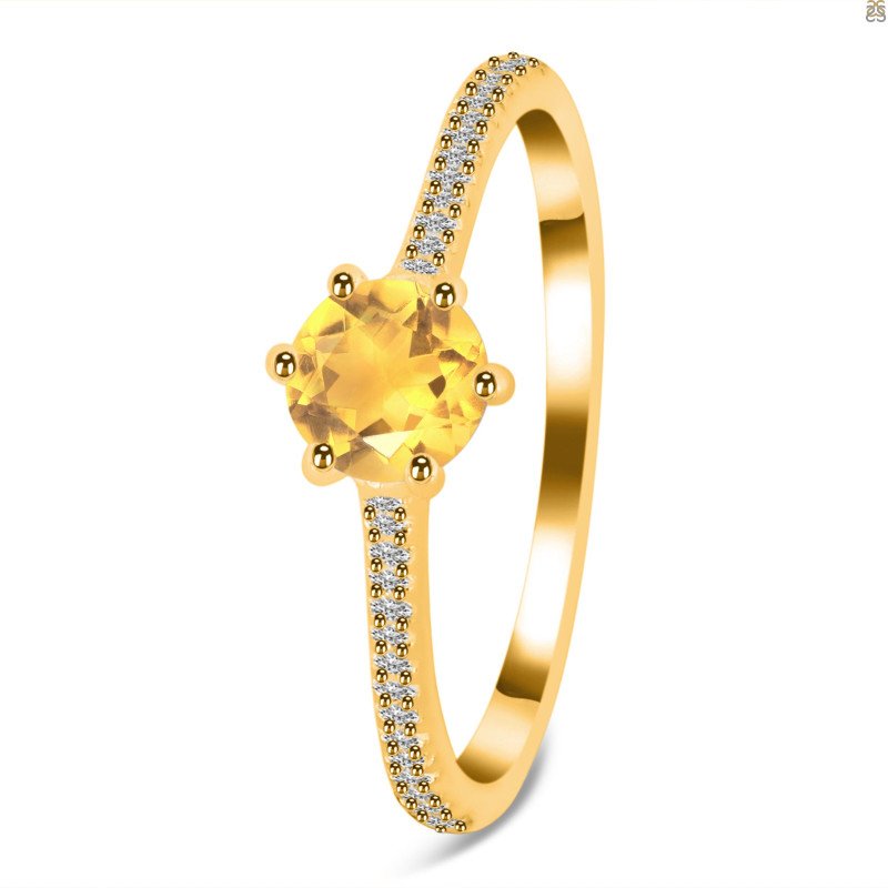 Citrine & White Topaz Ring CIT-RDR-3143.