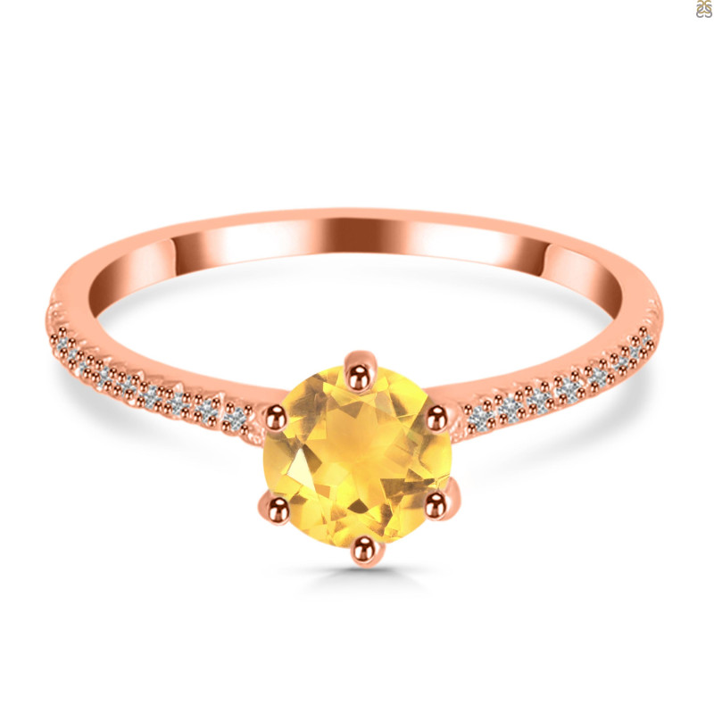 Citrine & White Topaz Ring CIT-RDR-3144.