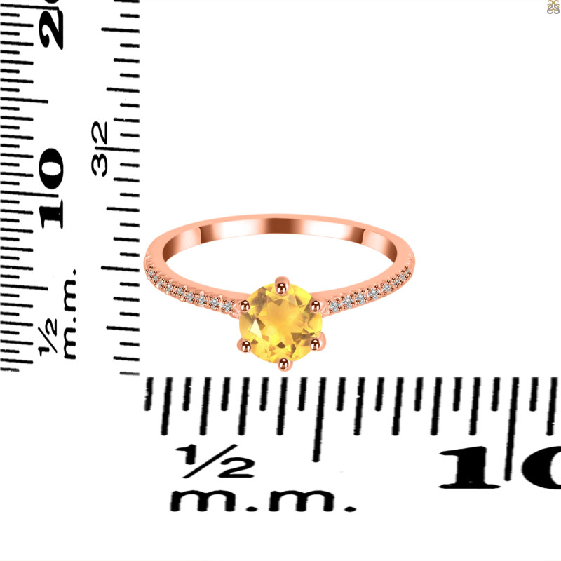Citrine & White Topaz Ring CIT-RDR-3144.