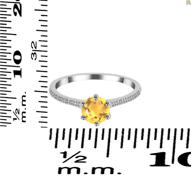Citrine & White Topaz Ring CIT-RDR-3144.