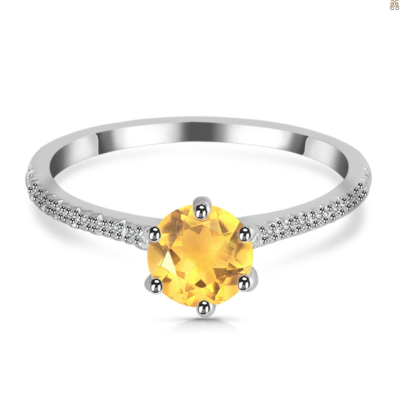 Citrine & White Topaz Ring CIT-RDR-3144.