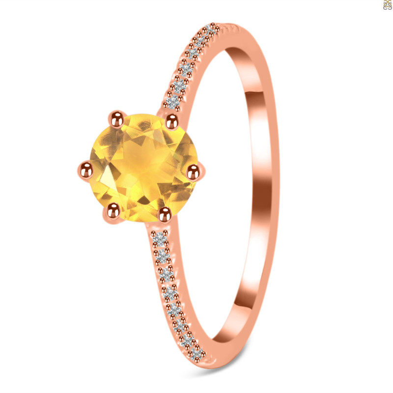 Citrine & White Topaz Ring CIT-RDR-3144.