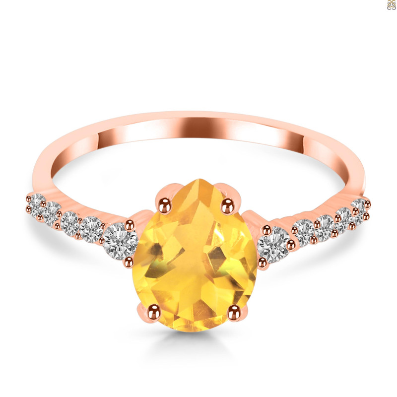 Citrine & White Topaz Ring CIT-RDR-3148.