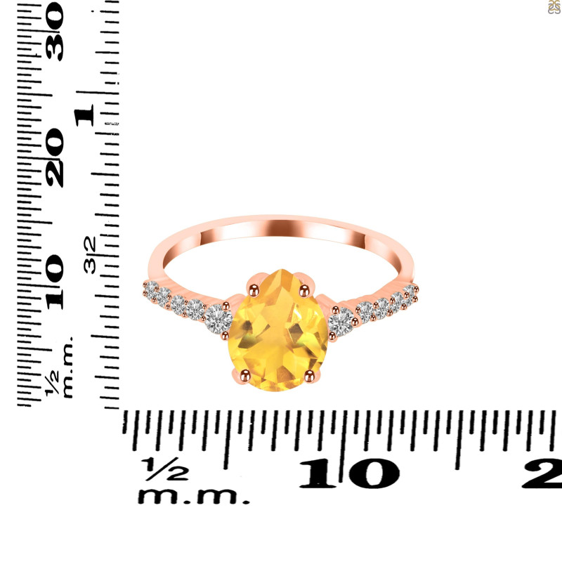 Citrine & White Topaz Ring CIT-RDR-3148.