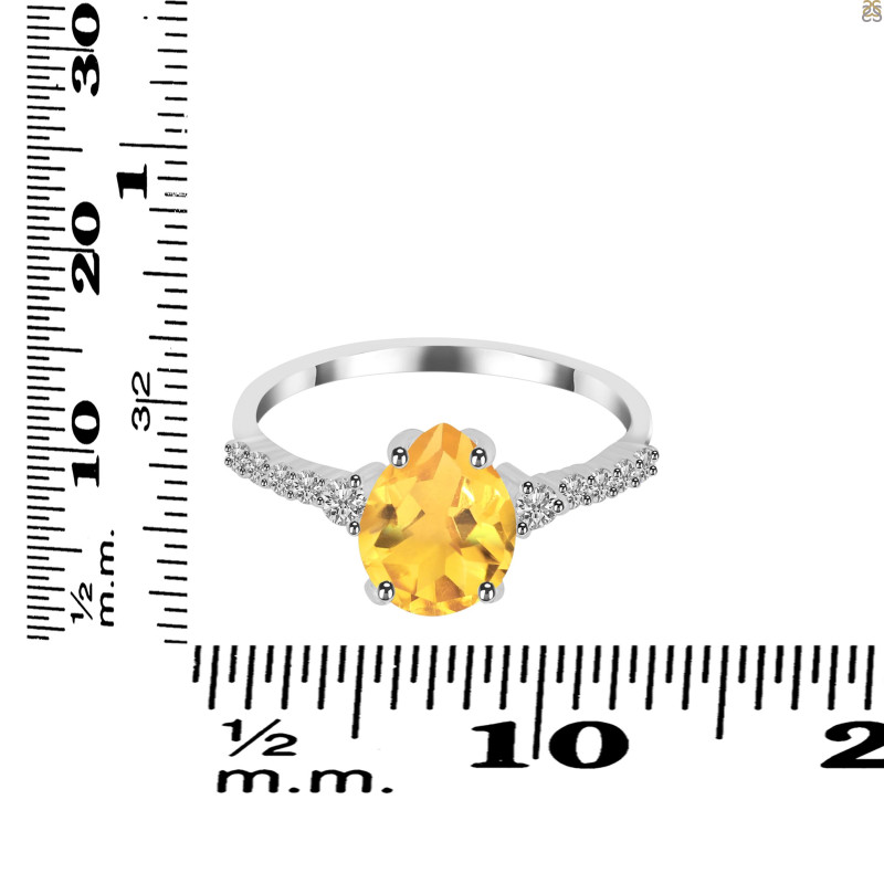 Citrine & White Topaz Ring CIT-RDR-3148.