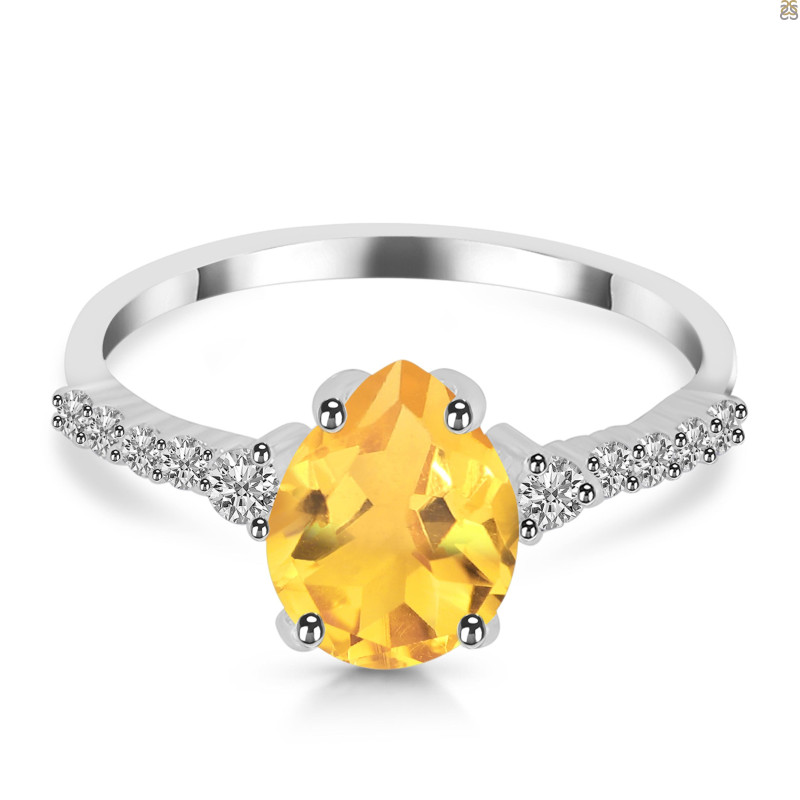 Citrine & White Topaz Ring CIT-RDR-3148.