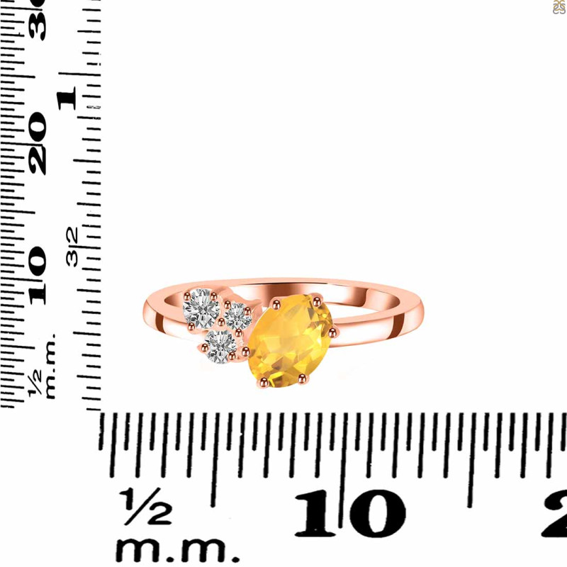Citrine & White Topaz Ring CIT-RDR-3153.